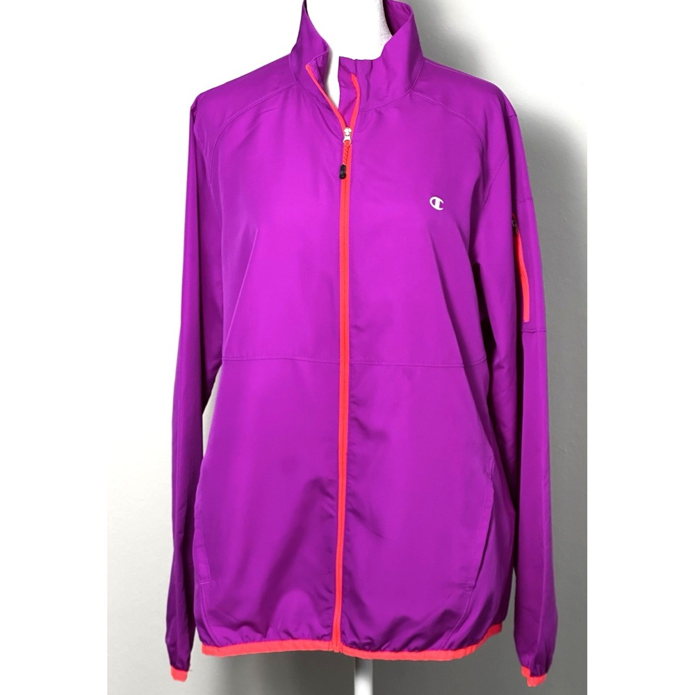 Champions Athlete Women's‎ Jacket Size ( L ) Purple Orange Trim